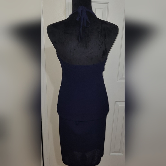 NY&CO Woman's 7th Avenue Design Studio Knit Halter Top Navy Medium - Picture 12 of 12